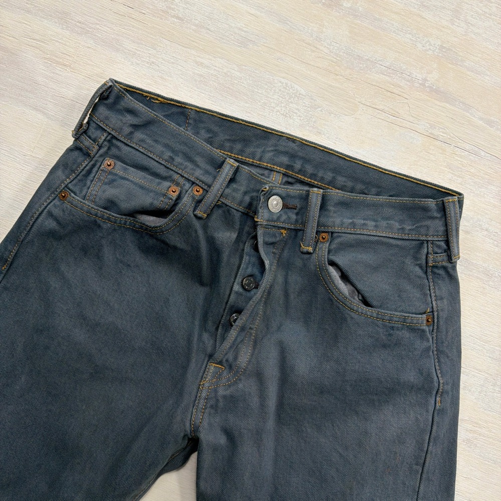 Levi's Jeans 501 Straight Leg Raw Hem Charcoal Gray Denim Womens W30 x L26